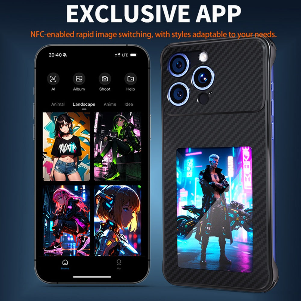 6-Color HD E-ink Carbon Fiber Texture Case for iPhone