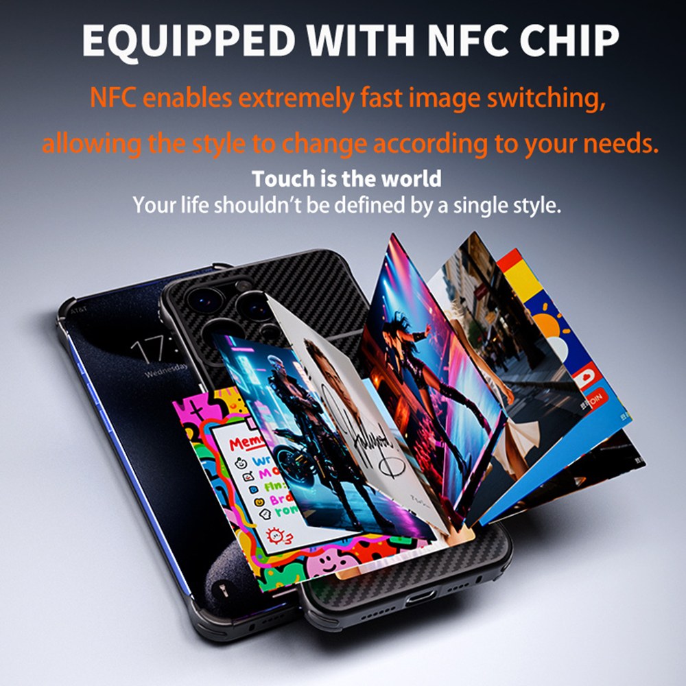 6-Color HD E-ink Carbon Fiber Texture Case for iPhone