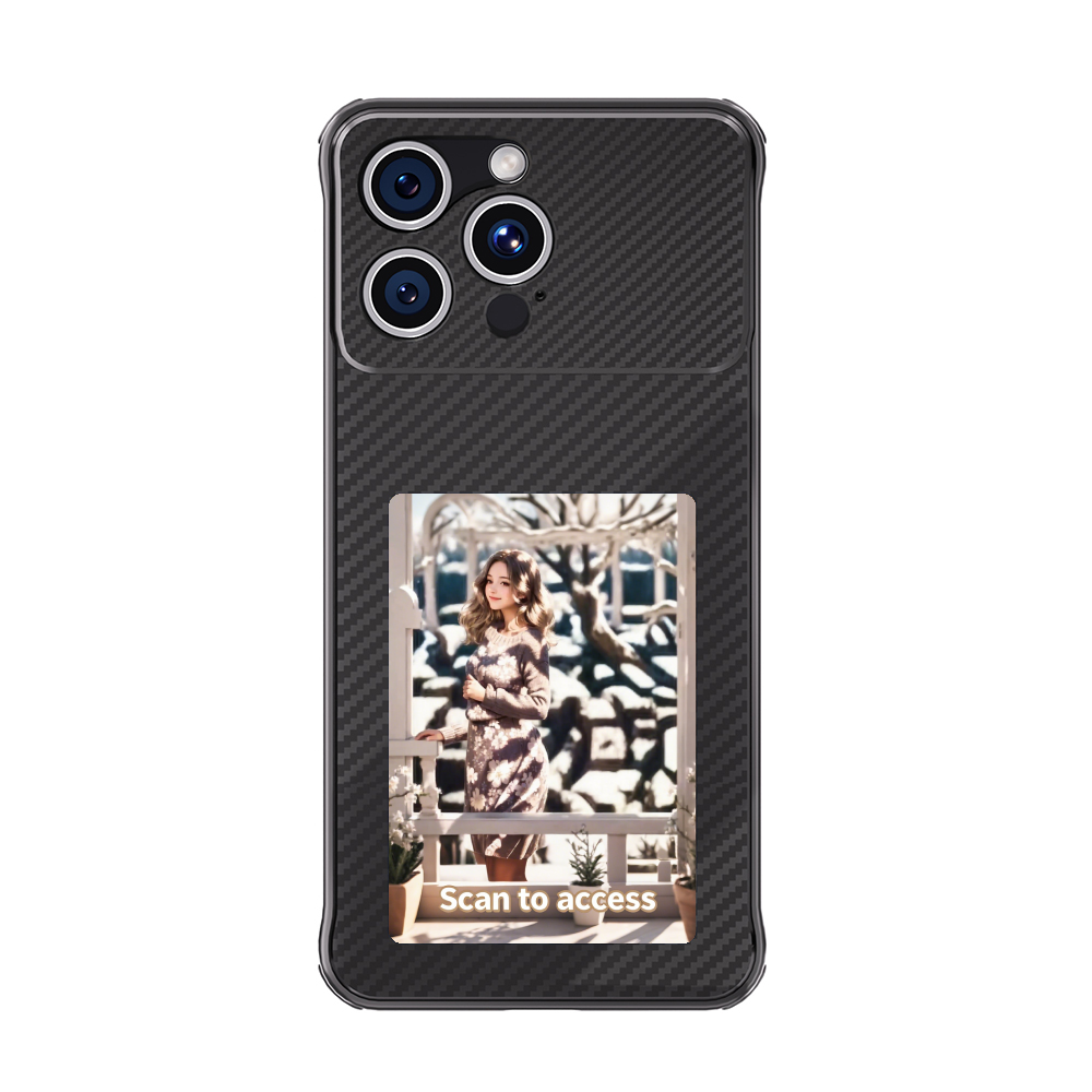 iPhone 14用4色HD Eインクカーボンファイバーテクスチャケース