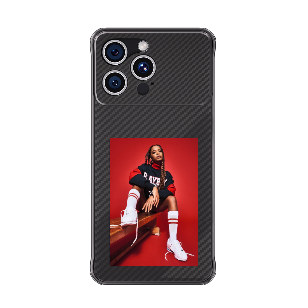 iPhone 14用4色HD Eインクカーボンファイバーテクスチャケース