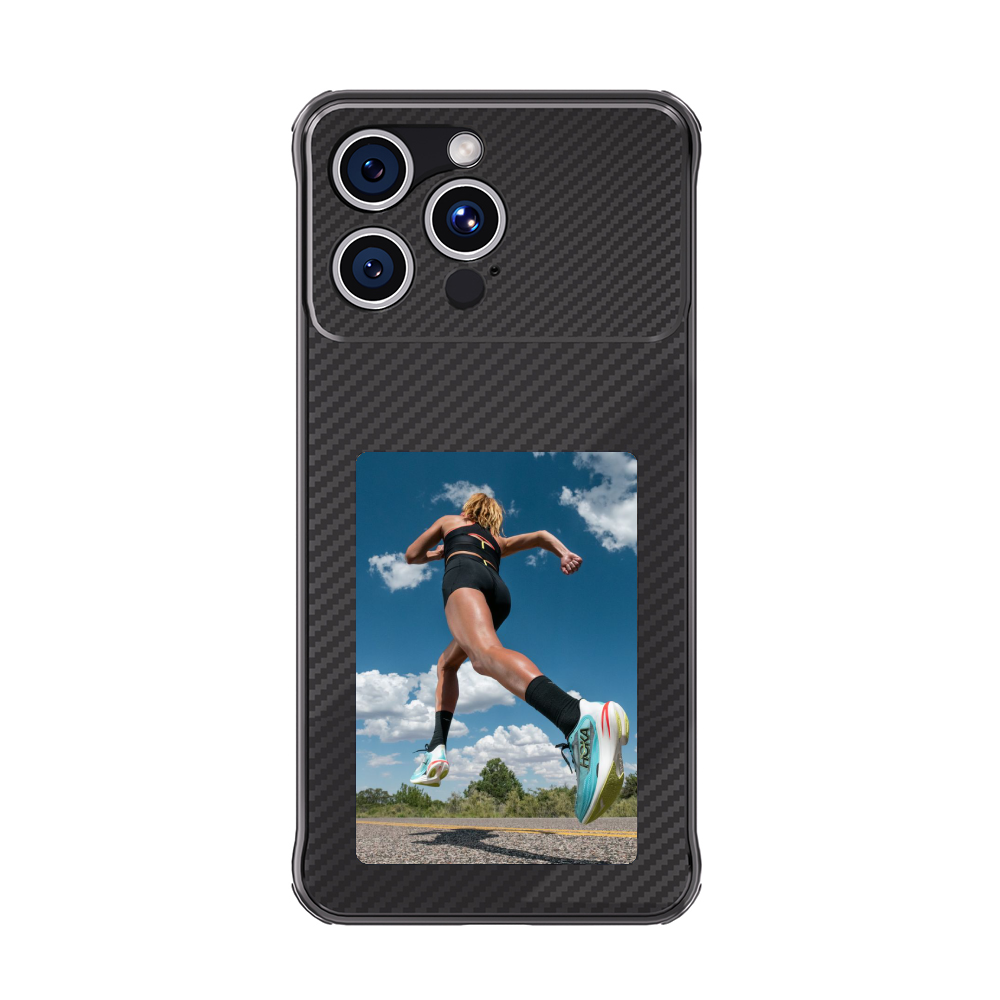 iPhone 14用4色HD Eインクカーボンファイバーテクスチャケース